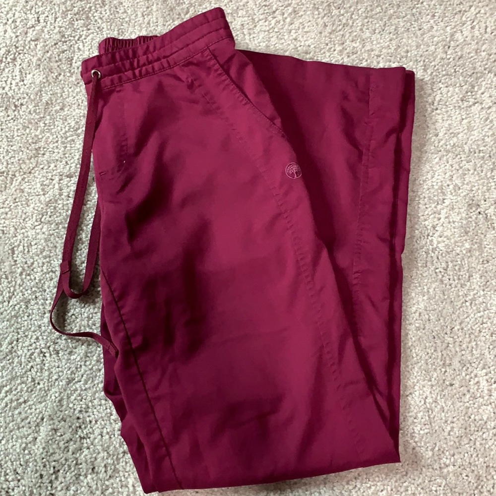 Burgundy healing hands scrub pants